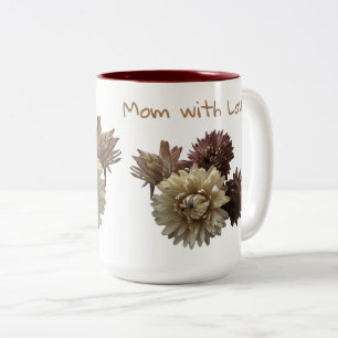 Taza Bicolor Mensaje de personalizado de flor de paja rosa y ma