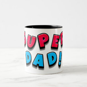 Taza Bicolor Mensaje de Super Papá Expresando Amor