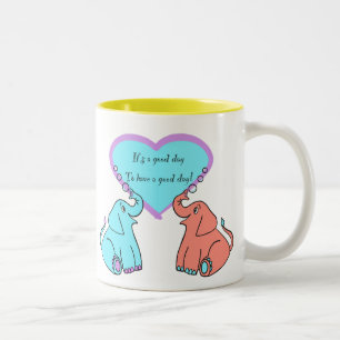 Taza Bicolor Mensaje inspirador Elephant Heart Mug
