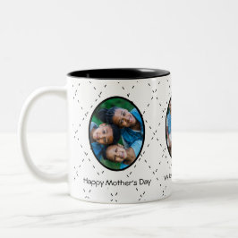 Taza Bicolor Mensaje para mamá con fotos en blanco y negro