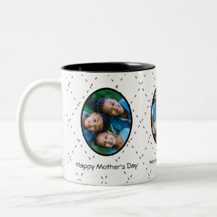 Taza Bicolor Mensaje para mamá con fotos en blanco y negro