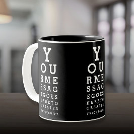 Taza Bicolor Mensaje personalizado Tabla optométrica divertida