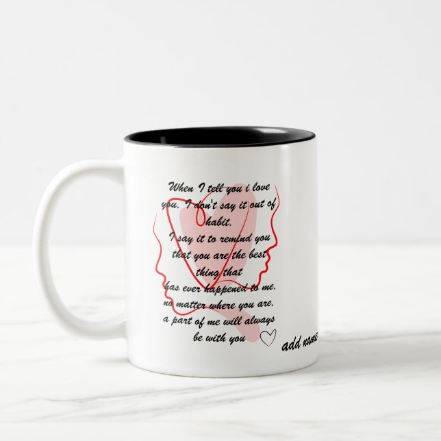 Taza Bicolor mensajes de amor (Izquierda)