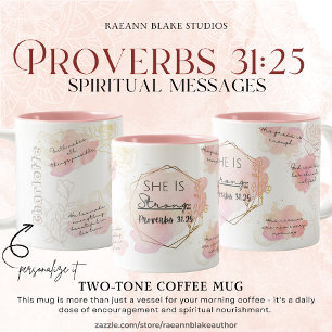 Taza Bicolor Mensajes Espirituales Personalizados Proverbios 31