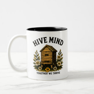 Taza Bicolor Mente de Colmena | Diseño Vintage de Apicultura