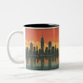 Taza Bicolor Mente del estado de Nueva York - Mug retro Skyline