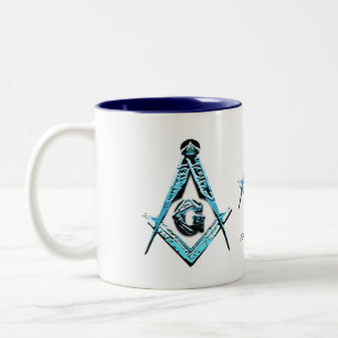Taza Bicolor Mentes masónicas (azul claro)