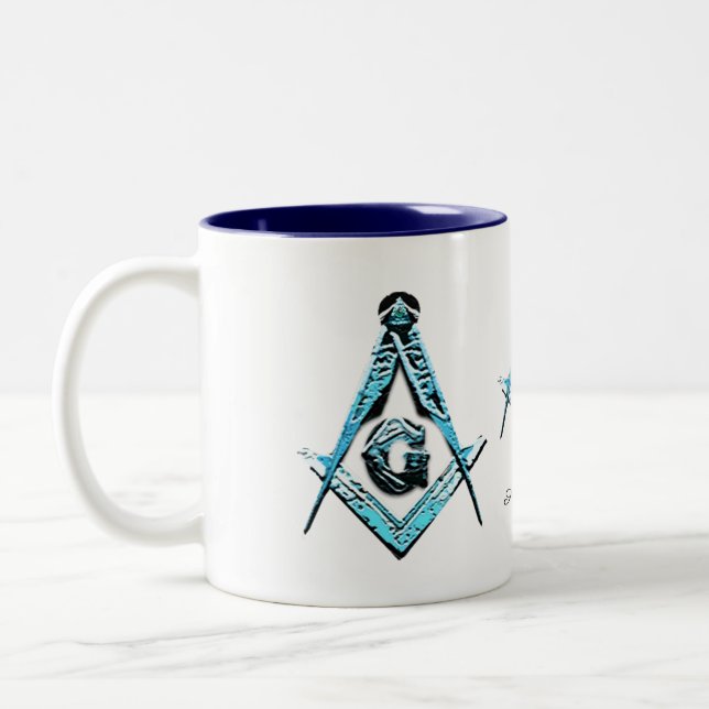 Taza Bicolor Mentes masónicas (azul claro) (Izquierda)