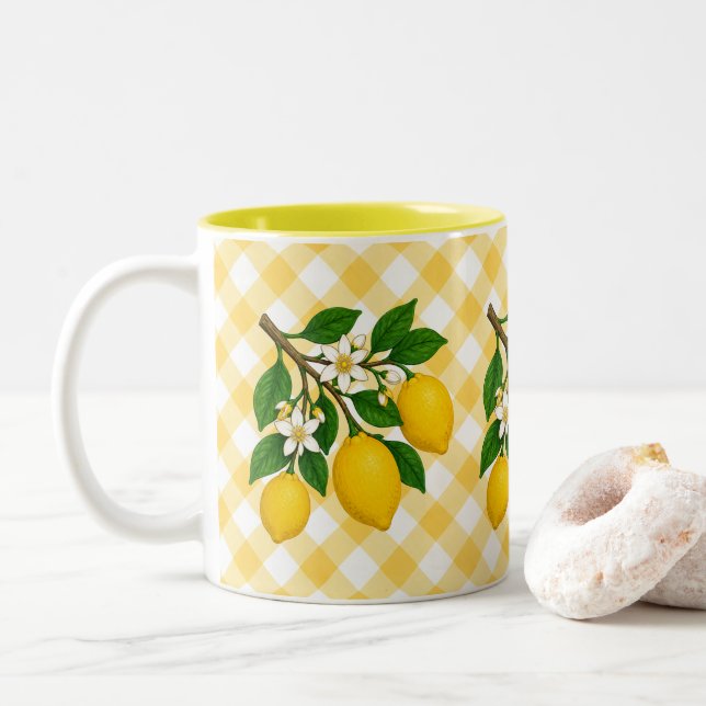 Taza Bicolor Menton Lemon Two-Tone Mug (Con donut)