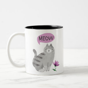 Taza Bicolor Meow Cat
