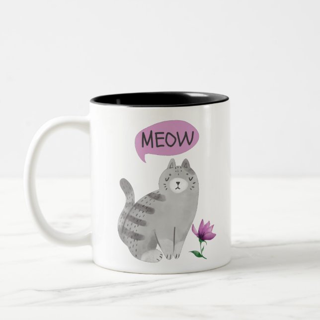 Taza Bicolor Meow Cat (Izquierda)