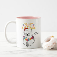 Meowy Kalikimaka Funny Cat Santa Hat Navidades