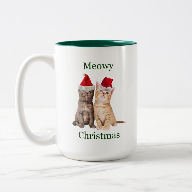 Taza Bicolor Meowy Navidades Kitten Mug (Izquierda)