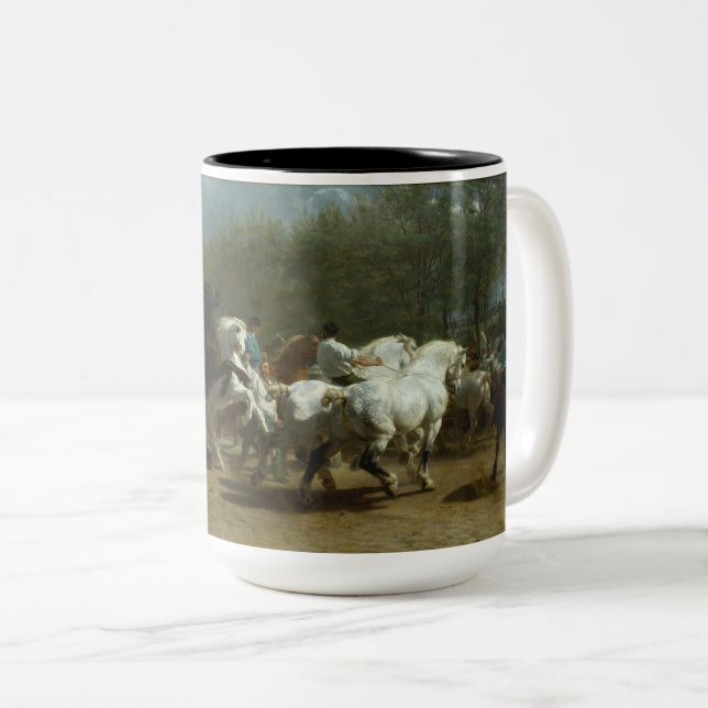Taza Bicolor Mercado de caballos (por Rosa Bonheur) (Anverso derecho)
