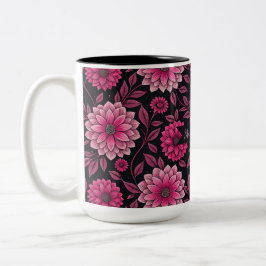 Taza Bicolor Merci Maîtresse – Floral Élégant
