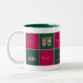 Taza Bicolor Merry & Bright Christmas Coffee Mug