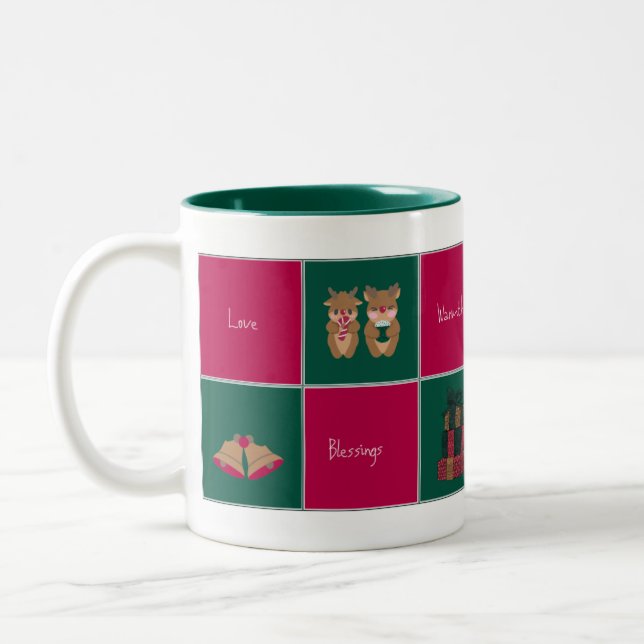 Taza Bicolor Merry & Bright Christmas Coffee Mug (Izquierda)