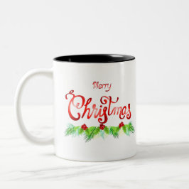 Taza Bicolor Merry Christmas Coffee Mug