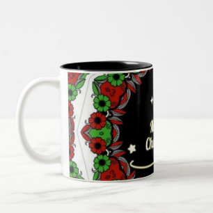Taza Bicolor Merry Christmas Mandala