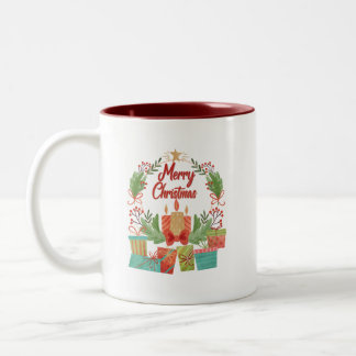 Taza Bicolor Merry Christmas Mug - Festive Holiday Coffee Cup
