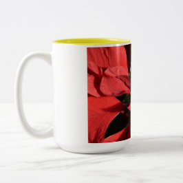 Taza Bicolor Merry Christmas Red Curly Poinsettia