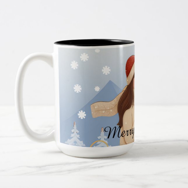Taza Bicolor Merry Christmas to a Lovely Couple (Izquierda)
