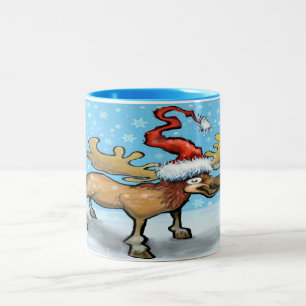 Taza Bicolor Merry Christmoose Dos Tones Café Mug