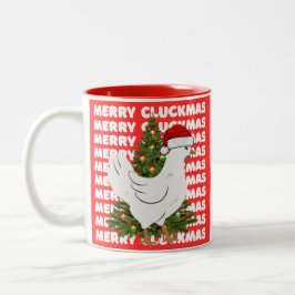 Taza Bicolor Merry CLUCKMAS coffee mug