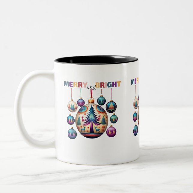 Taza Bicolor Merry y Bright (Izquierda)