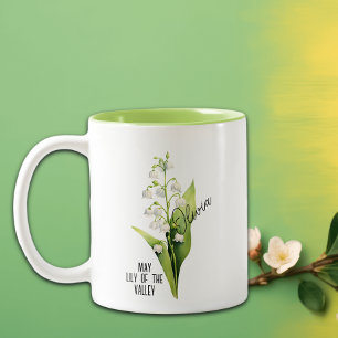 Taza Bicolor Mes De La Flor De Nacimiento Mayo Lily Del Nombre 