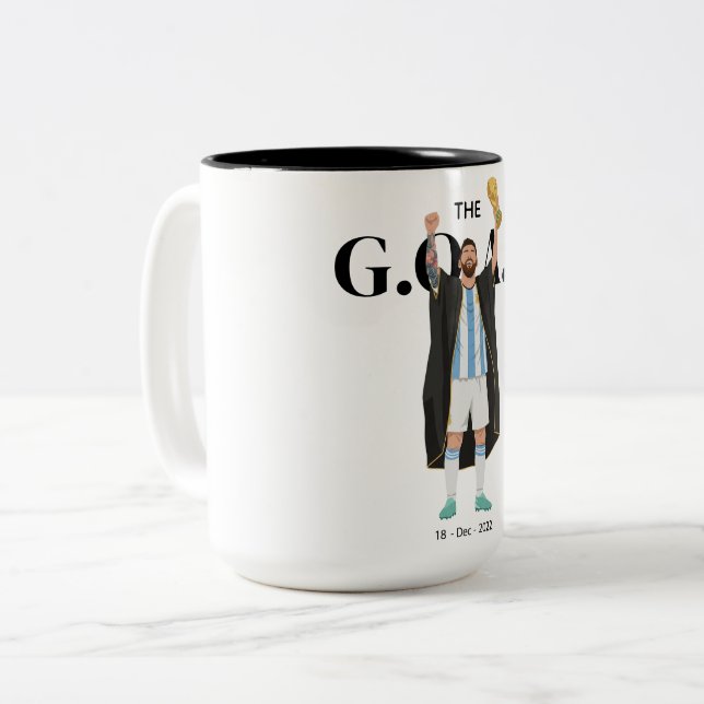 Taza Bicolor Messi Campeón del Mundo  (Anverso izquierdo)