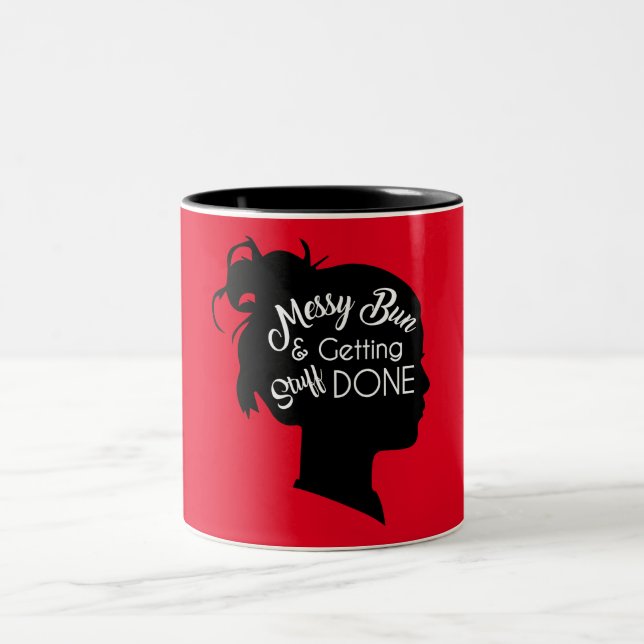 Taza Bicolor Messy Bun 11 oz dos tonos Mug (Centro)