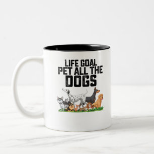 Taza Bicolor Meta de vida acariciar a todos los perros