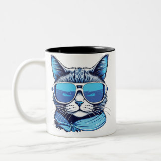 Taza Bicolor mew invierno vibes gatos gatos gatos mew vibes bau