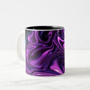 Taza Bicolor Mezcla de pintura con aceite púrpura y azul