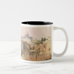 Taza Bicolor Mezquita de Omar que muestra el sitio del templo