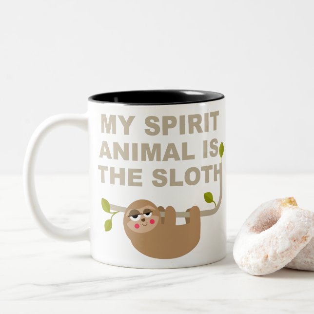 Taza Bicolor Mi animal espiritual es la consigna (Con donut)