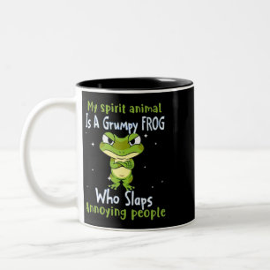 Taza Bicolor Mi Animal Espiritual Es Una Rana Grumpy Que Golpea