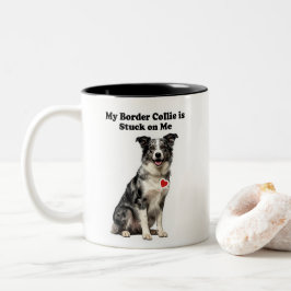 Taza Bicolor Mi Border Collie Blue Merle pegado a mí