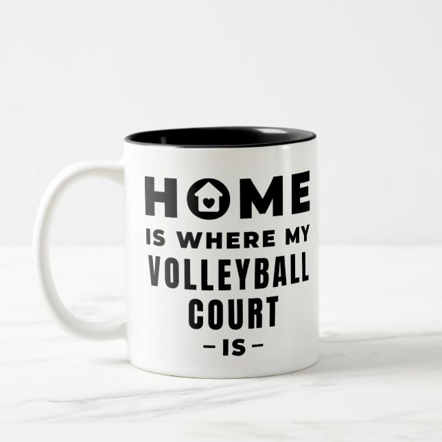 Taza Bicolor Mi campo de voleibol está en casa (Izquierda)