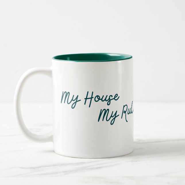 Taza Bicolor Mi Casa Mi Reglas Es Tan Simple (Izquierda)
