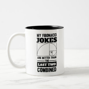 Taza Bicolor Mi Chiste de Fibonacci Chiste de espiral matemátic