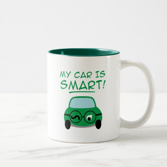 Taza Bicolor Mi coche es inteligente (Derecha)