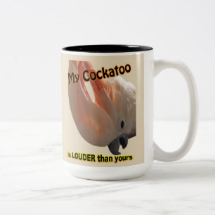 Taza Bicolor Mi cockatoo es MÁS RUIDOSO que el suyo