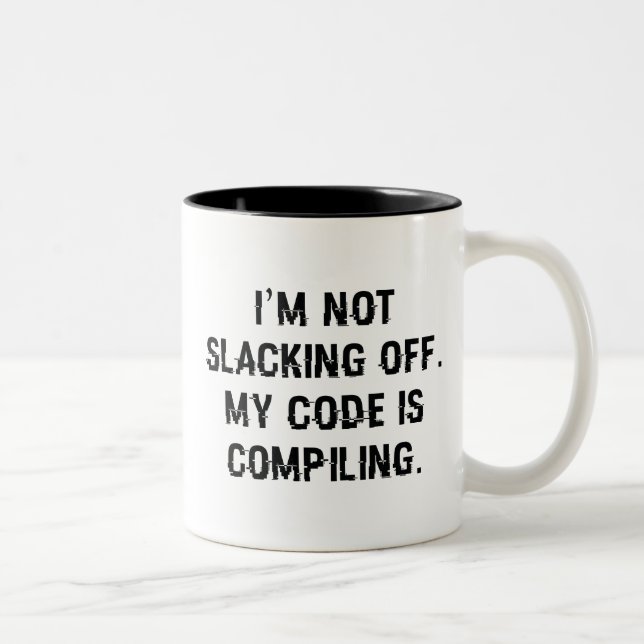 Taza Bicolor Mi Código Está Compilando (Derecha)