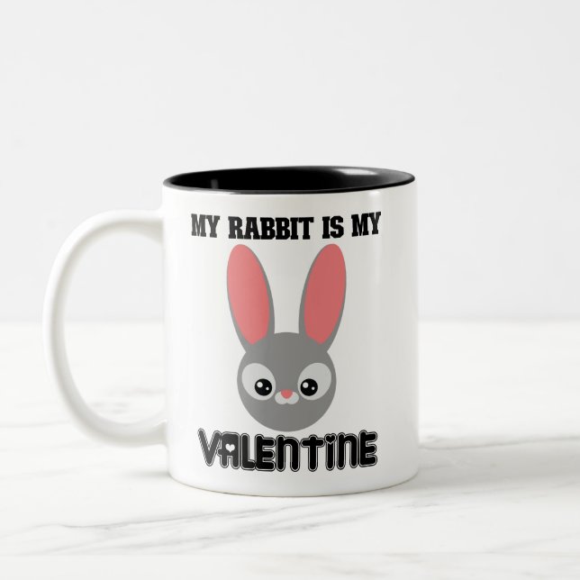 Taza Bicolor Mi Conejo Es Mi Valentín (Izquierda)