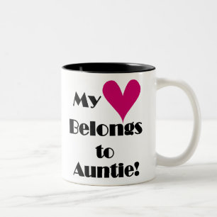 Taza Bicolor Mi corazón pertenece a la tía