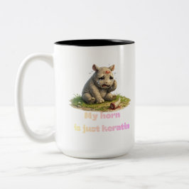 Taza Bicolor Mi Cuerno Es Solo Queratina – Rinoceronte de Cuern