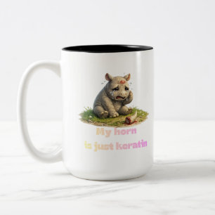 Taza Bicolor Mi Cuerno Es Solo Queratina – Rinoceronte de Cuern