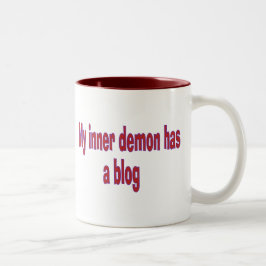 Taza Bicolor Mi demonio interior tiene un blog
